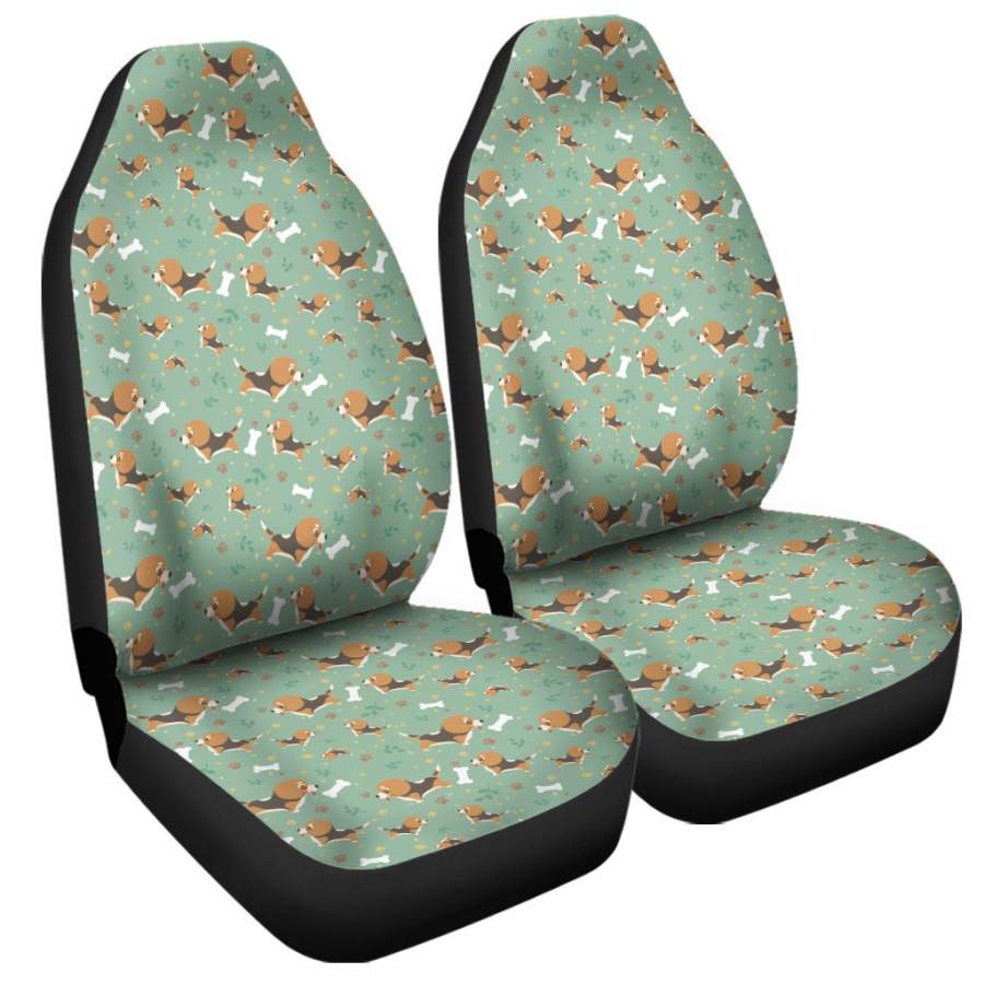 Cute Beagle Puppy Pattern Print Universal Fit Car Seat Covers