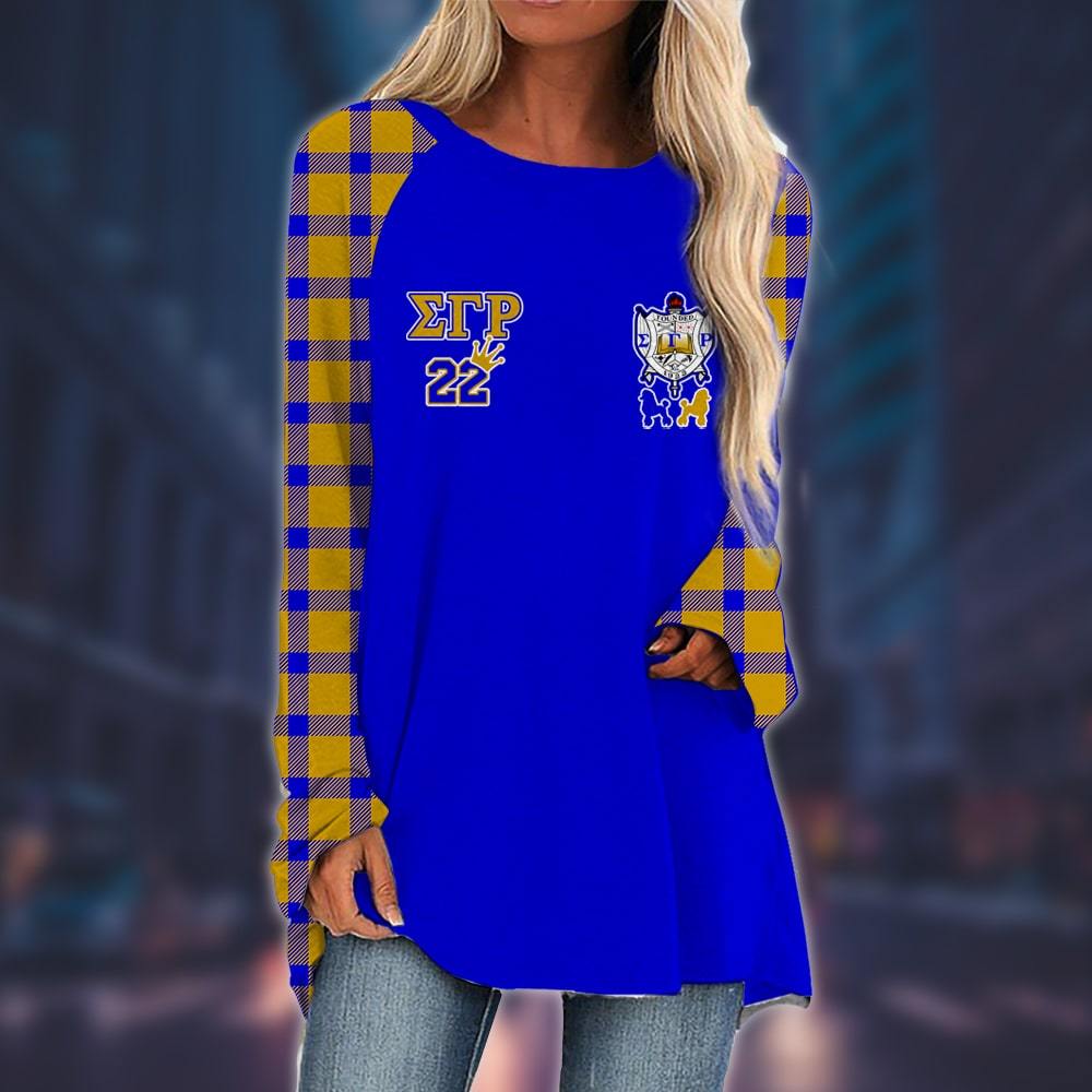 Sigma Gamma Rho Long Sleeve Loose Tunic Top 08