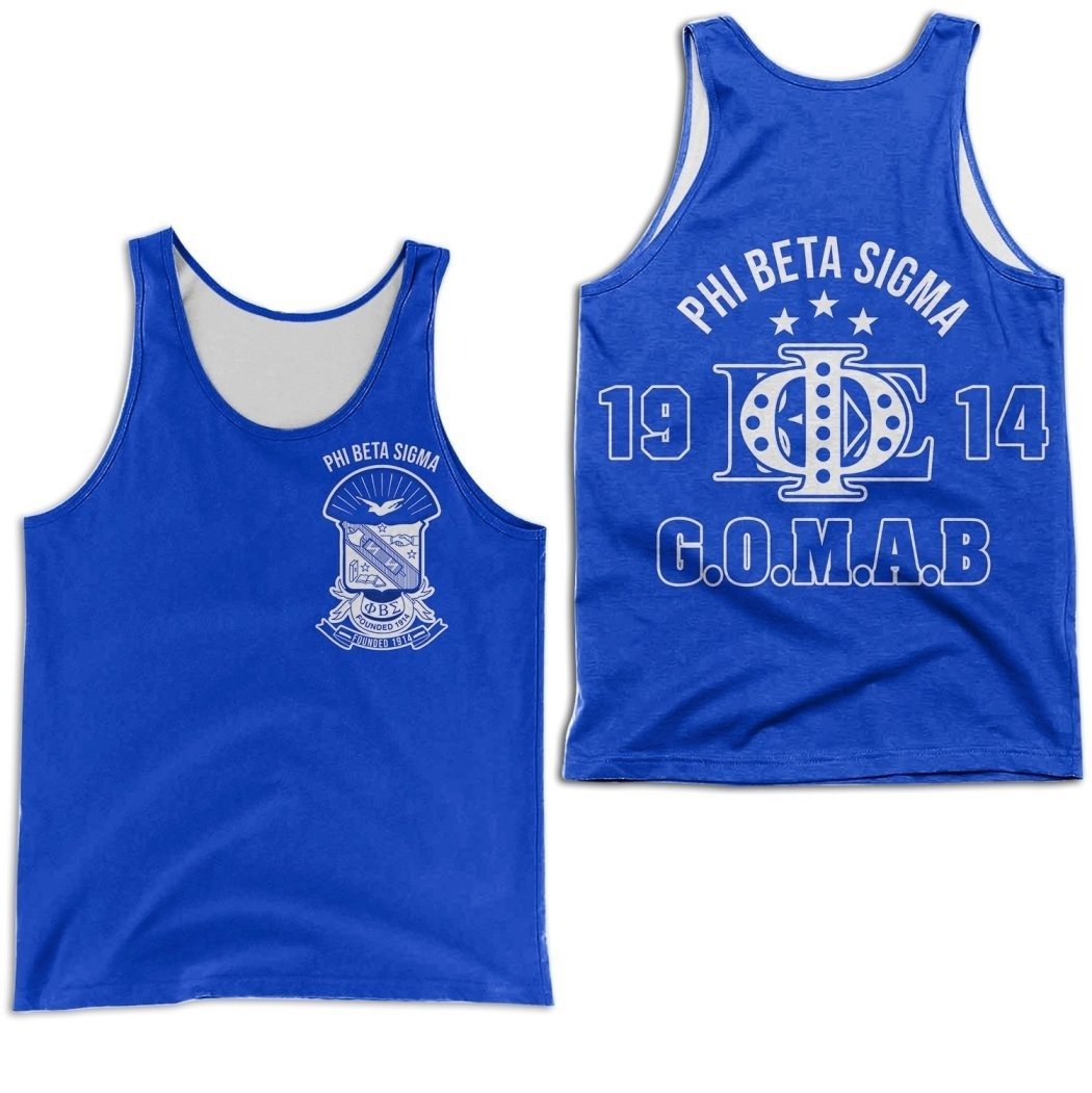 Wonderprint Tank Top Blue Phi Phi Beta Sigma Fraternity Men Tank Top