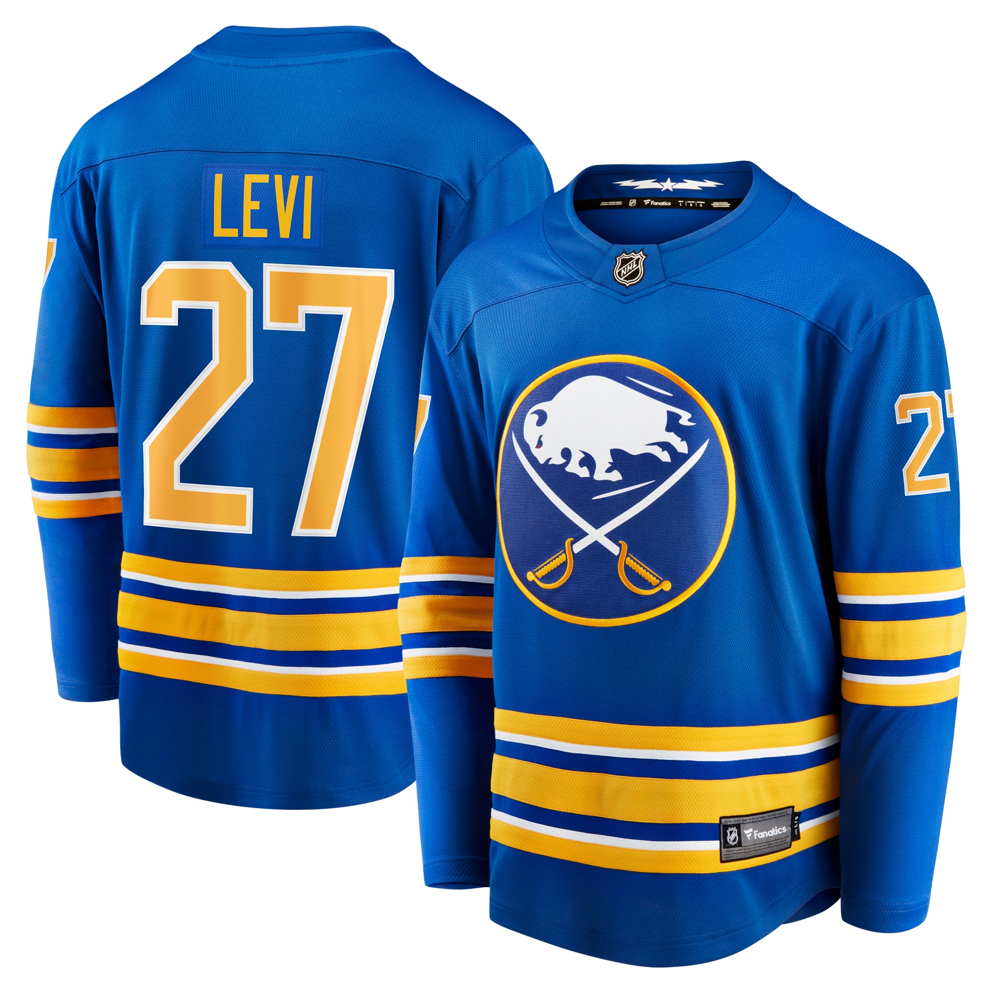 Men's Buffalo Sabres Devon Levi Royal Home Breakaway Jersey