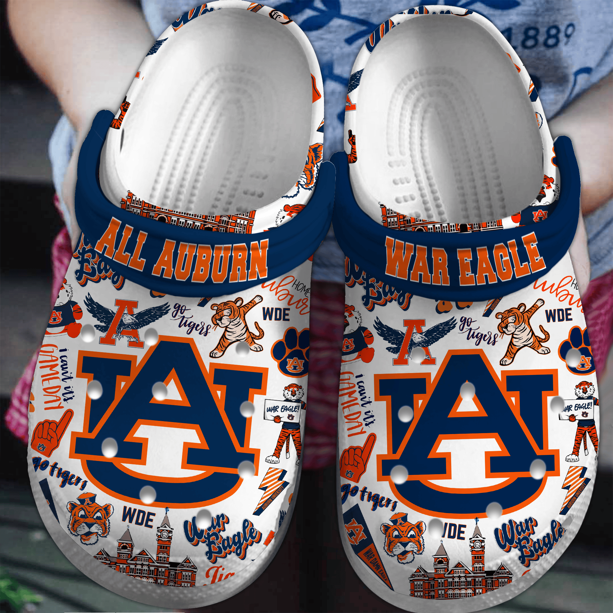 Auburn Tigers NCAA Sport Crocss Crocband Clogs Shoes Comfortable For Men Women and Kids