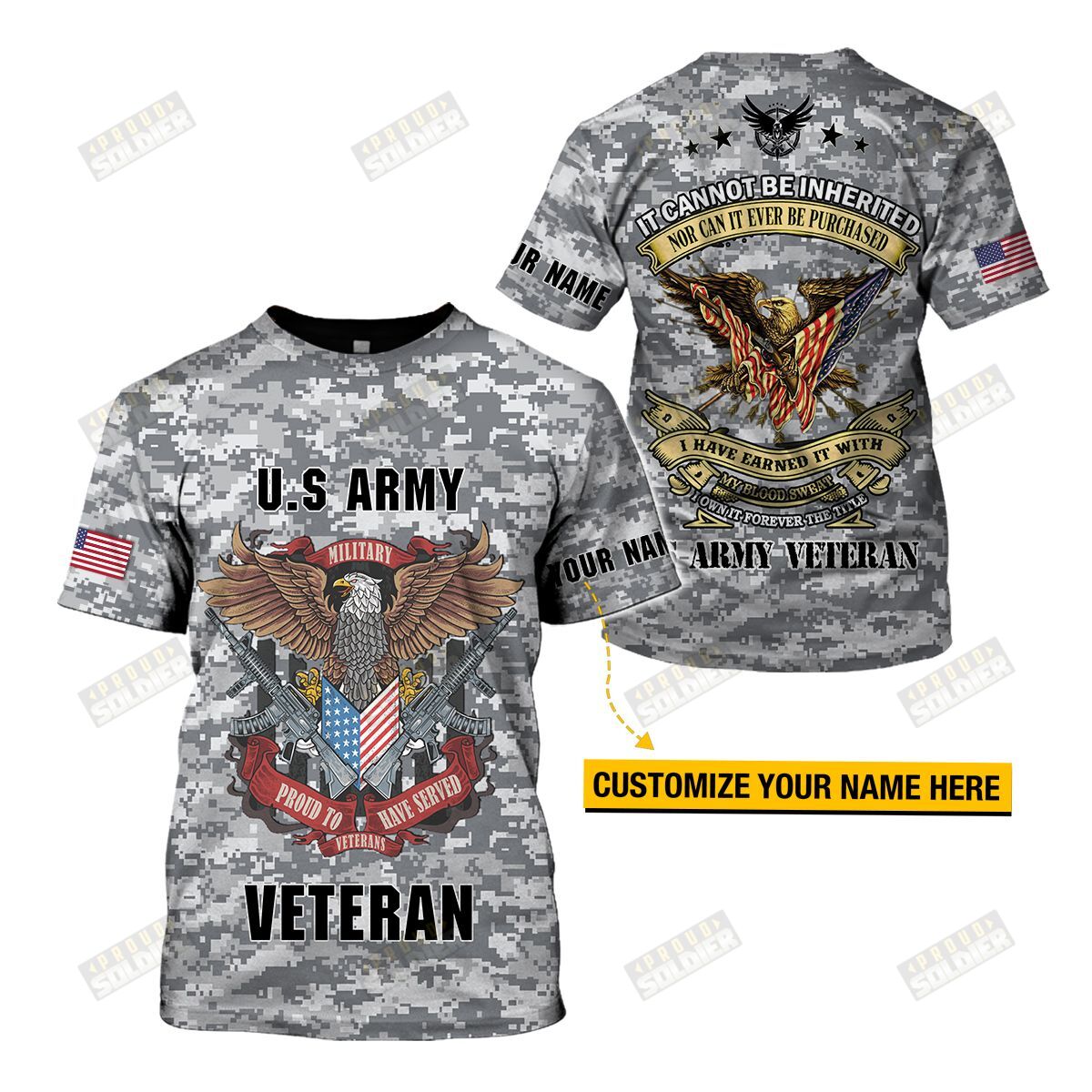 3D All-Over Printed “Us Army Veteran” (Hc-Nh40)