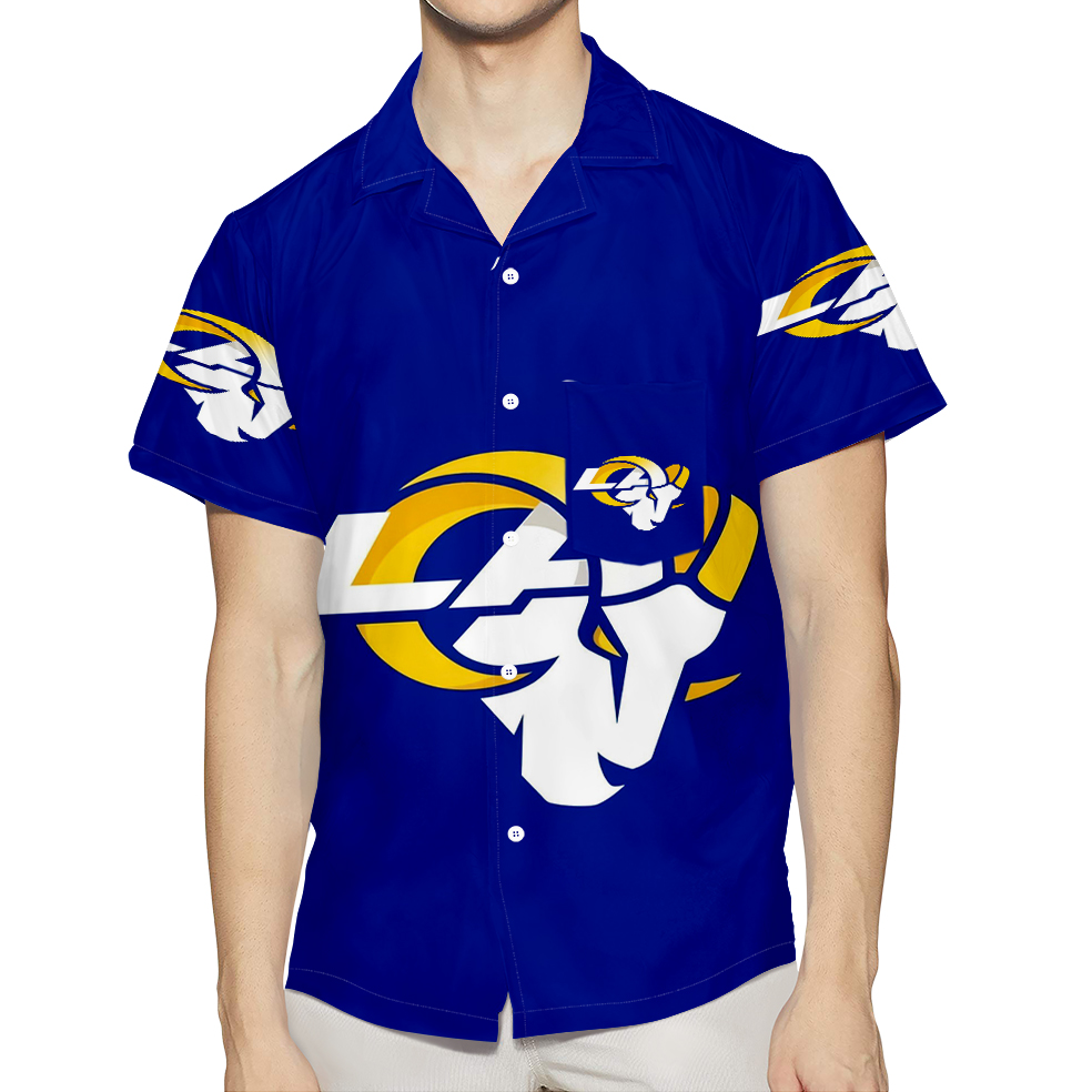 Los Angeles Rams White La Navy 3D All Over Print Summer Beach Hawaiian Shirt With Pocket