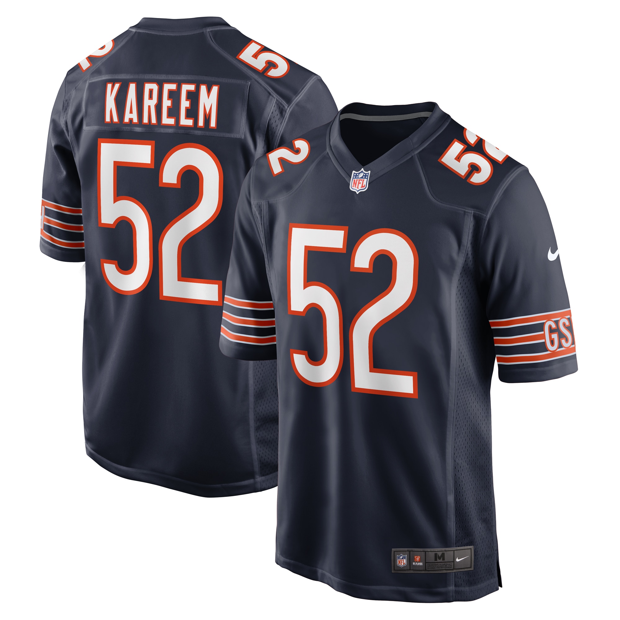 Men’s Chicago Bears Khalid Kareem  Navy Team Game Jersey 2