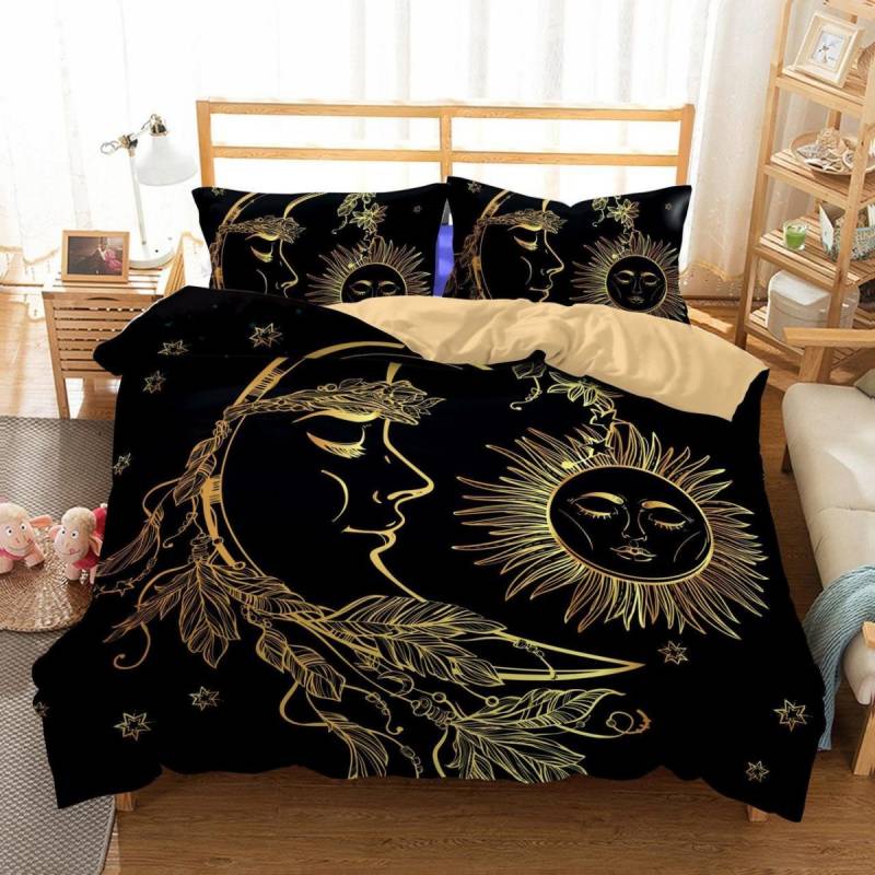 3D Naturalceneryun And Moon Bedroom Blanket Mats Bed Quilt 3D Customize Bedding Set Duvet Cover SetBedroom Set Bedlinen