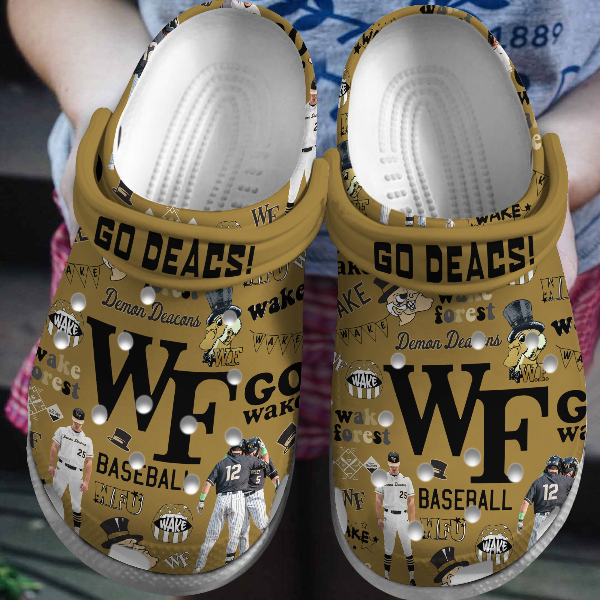 Wake Forest Demon Deacons NCAA Sport Crocs Crocband Clogs Shoes Comfortable For Men Women and Kids