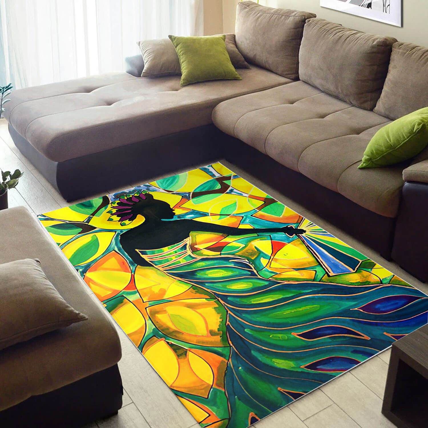 African Area Rug Beautiful Lady With Afro African Inspired Area Rug Afrocentric Decor Ideas
