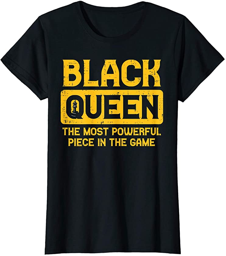 Womens Black Queen Chess Black History Pride BLM African Women Gift T-Shirt