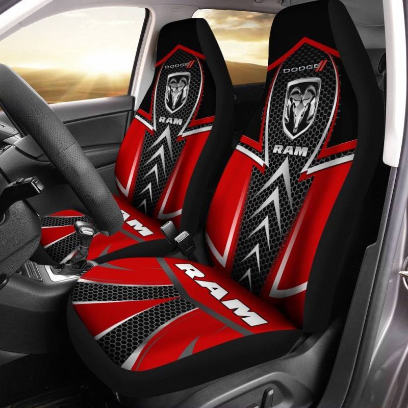 Dodge RAM BDA Car Seat Cover (Set of 2) Ver 2 (Red)