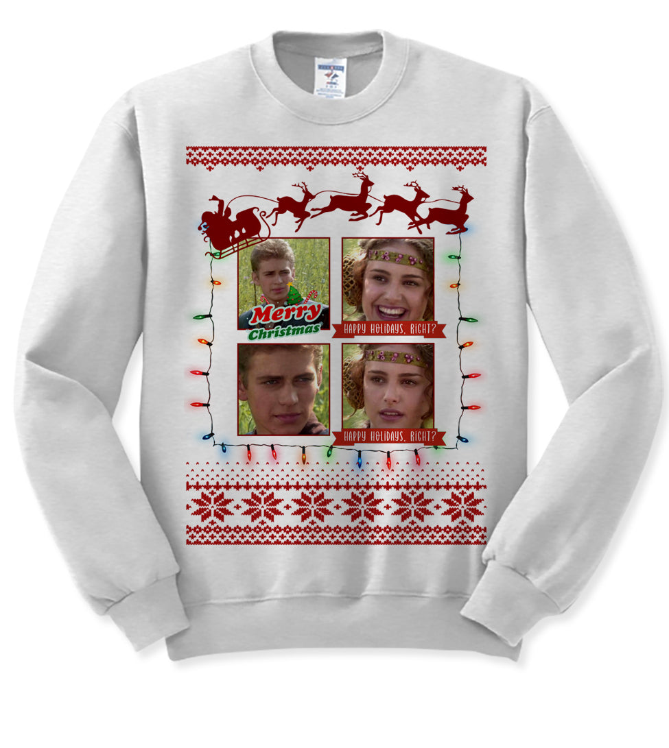 Anakin & Padme Christmas Meme – Funny Ugly Christmas Sweater – Party Sweatshirt