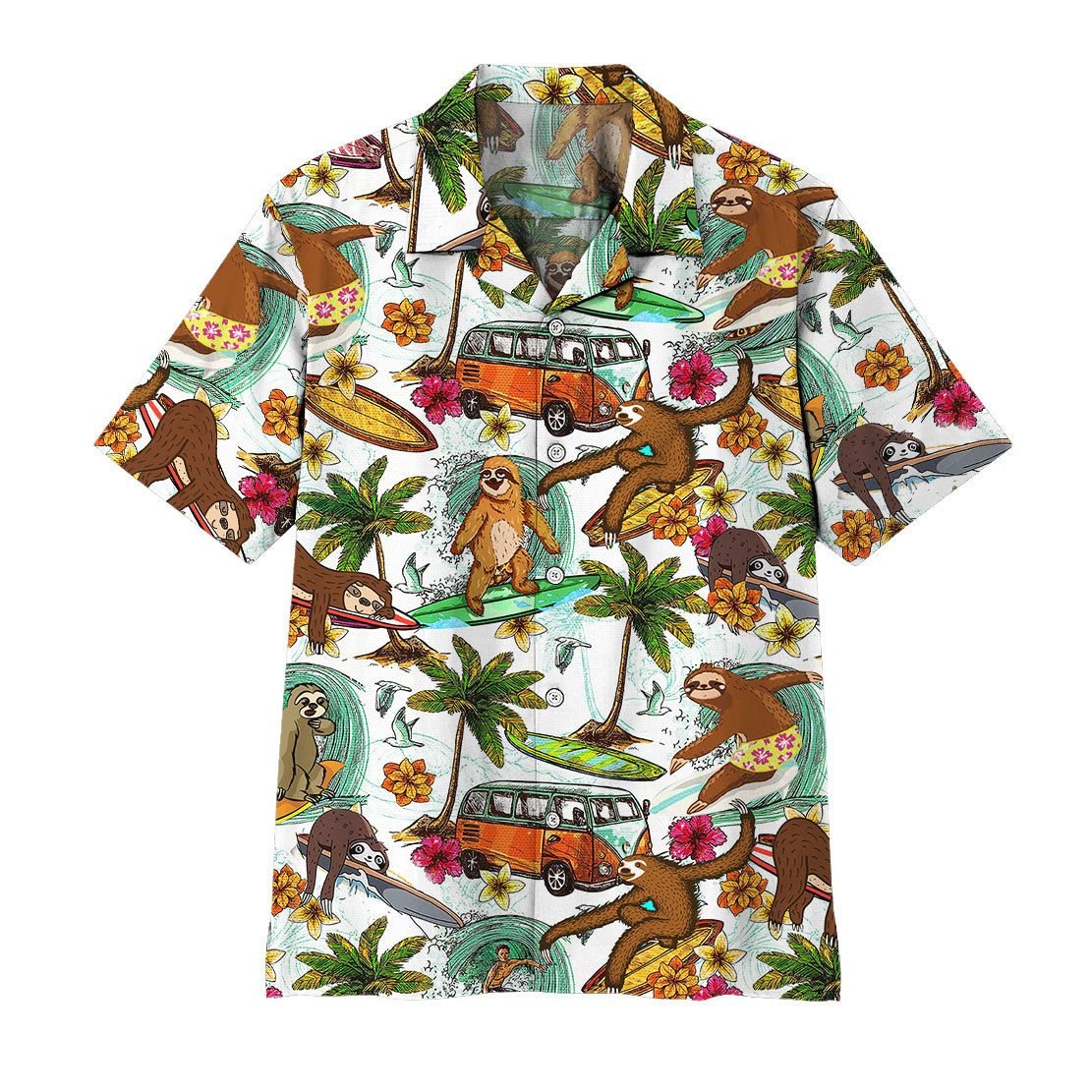 Alohazing Sloth Surfing Hawaiian Shirt Ha24974