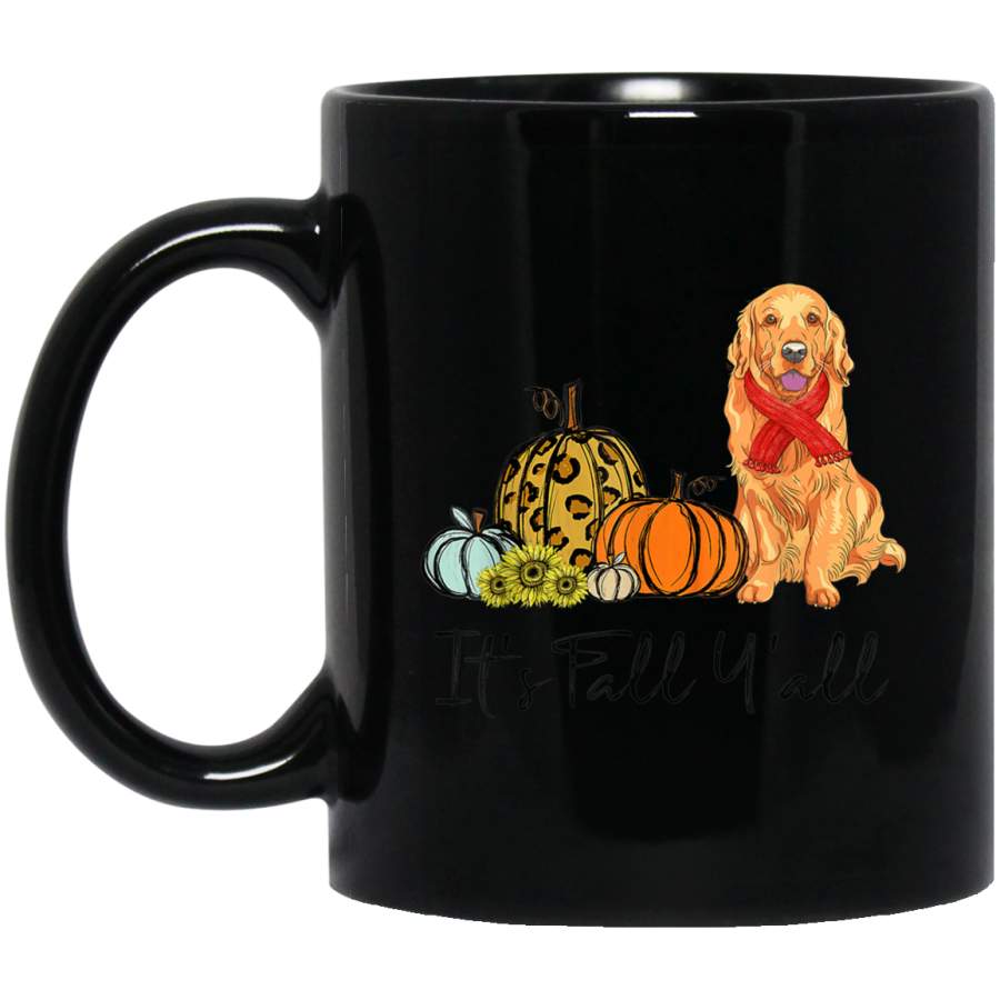 Fall Autumn Golden Retriever Leopard Pumpkin Thanksgiving Mug