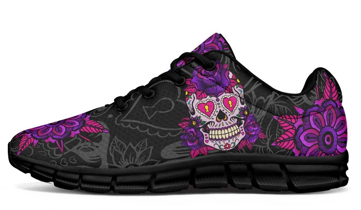 Sugar Skull Art Breathable Sneakers Custom Shoes