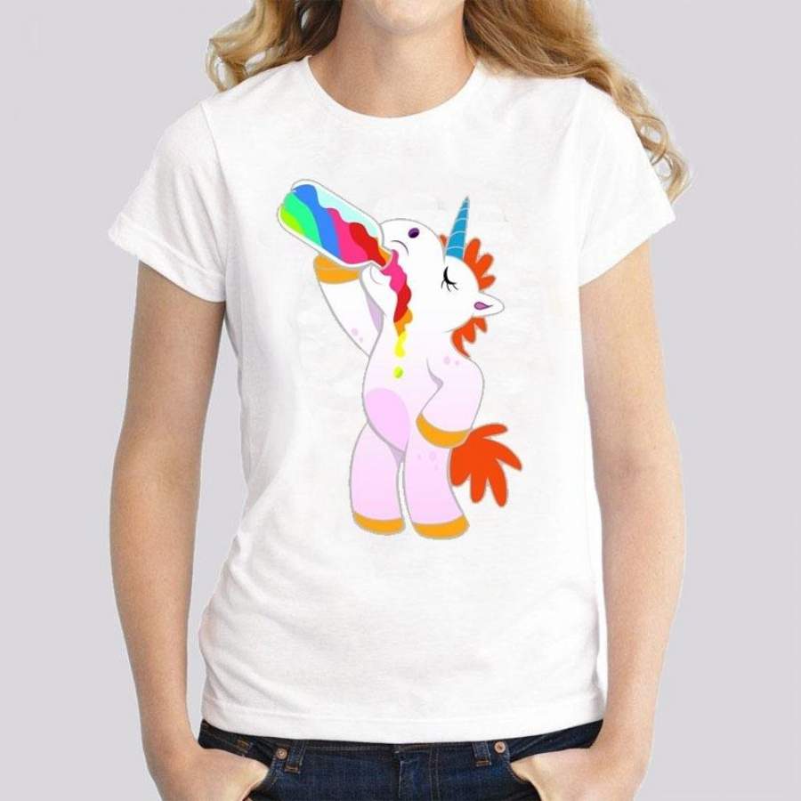 2018 Women Tops Drink Pigment Horse Print Short Sleeve O-Neck T Shirt  T-Shirt