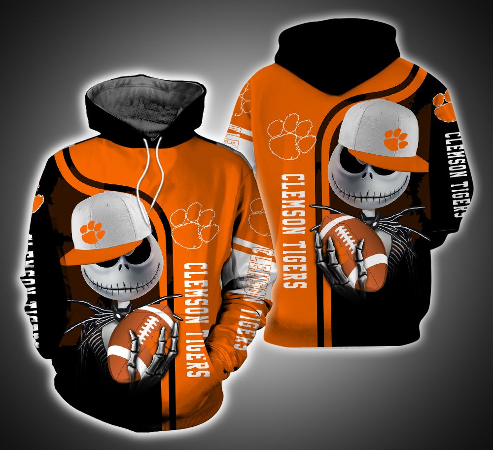 Clemson Tigers And Jack Skellington TA01 3D Printed Hoodie