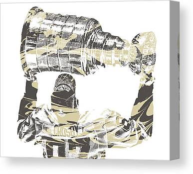 Sidney Crosby Pittsburgh Penguins Pixel Art 20 Joe Hamilton Canvas Print