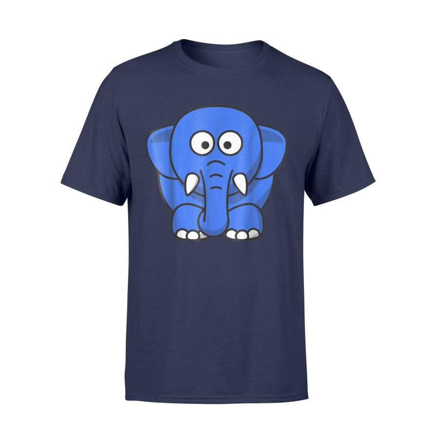 Blue Elephant Cartoon Favorite Animal Elephants T-Shirt