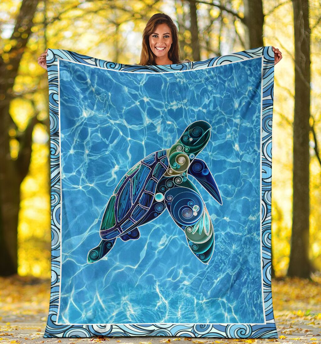 Turtle Ocean Blanket Gift Turtle Animal Lovers Blanket Cute Turtle Sea Blanket