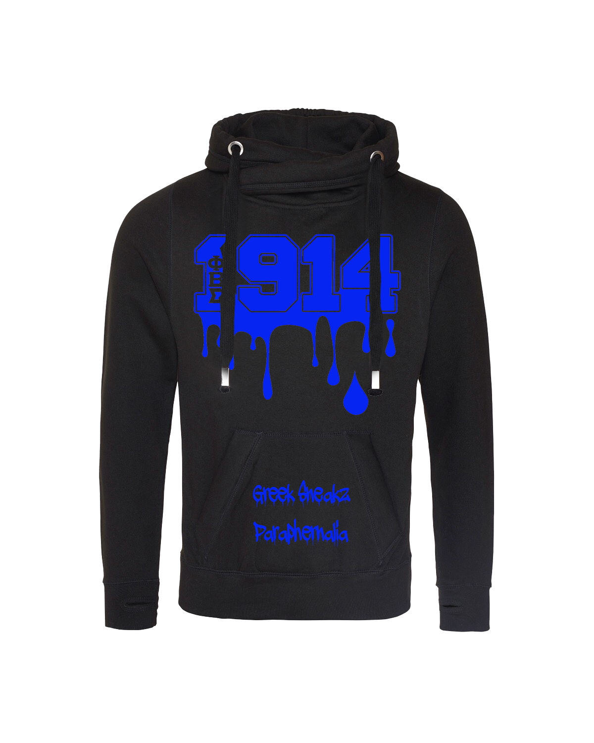 Phi Beta Sigma Cross Over Neck Hooded Sweatshirt