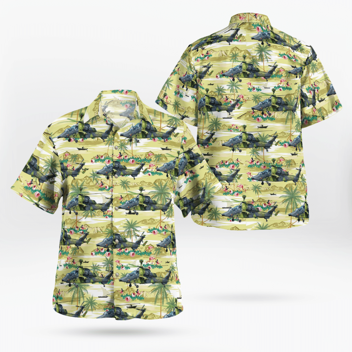 Tnlt3003Bg08 German Army Deutsches Heer Eurocopter Ec-665 Tiger Uht Hawaiian Shirt