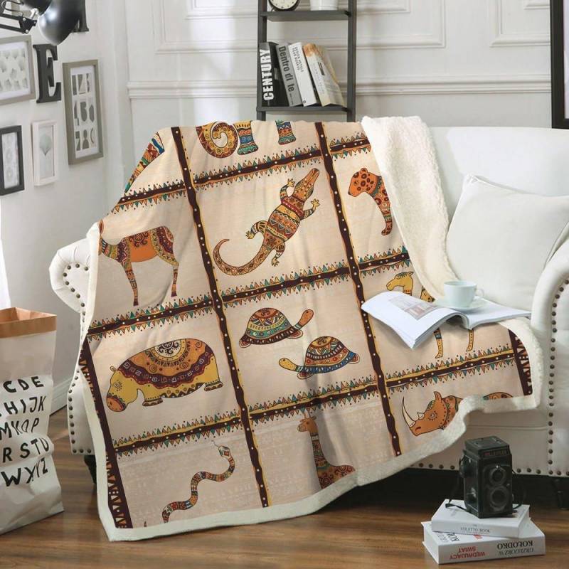 African Animals CLM1312003S Sherpa Fleece Blanket