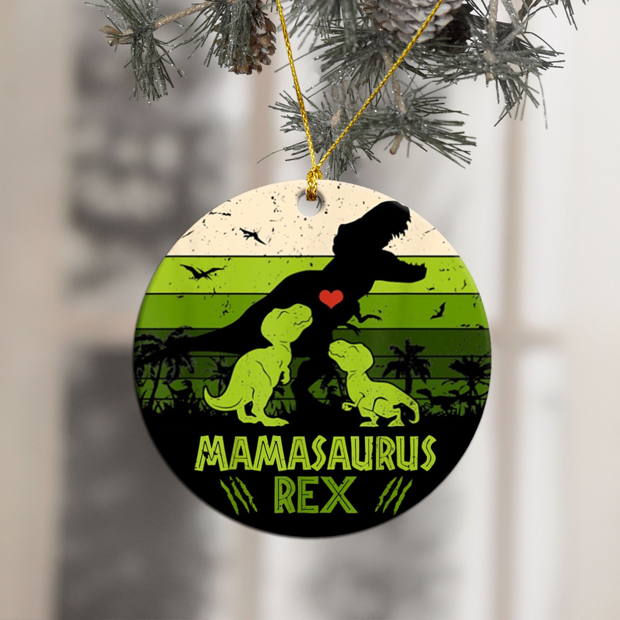 Vintage Mamasaurus Rex Dinosaur Ornament