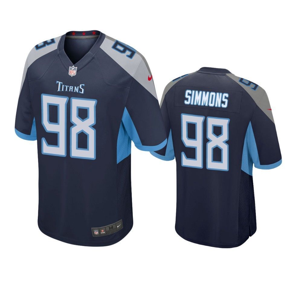 Tennessee Titans Jeffery Simmons 2019 NFL Draft Navy Game Jersey