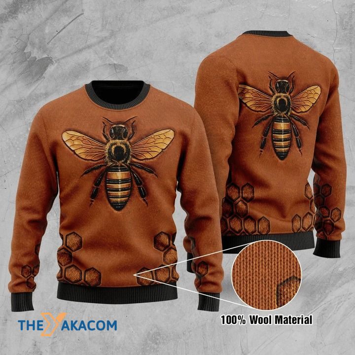 Brown Big Bee Gift For Christmas Ugly Christmas Sweater