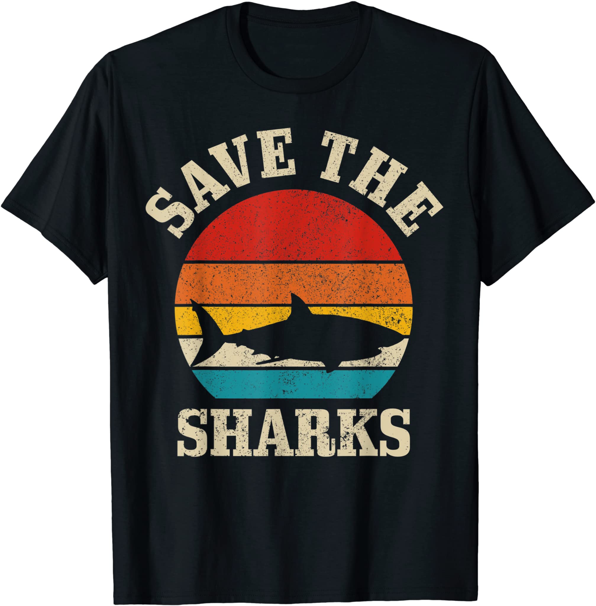 Save The Sharks Vintage Shark Marine Ocean Protection T-Shirt