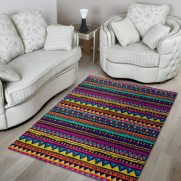 Multicolor Native Aztec Abstract Geometric Area Rug