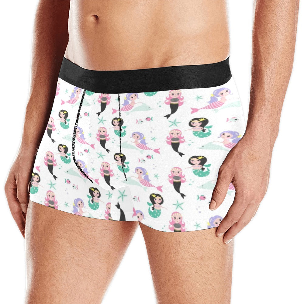 Cute Mermaid Dolphin Fish Starfish Pattern Men’S All Over Print Boxer Briefs Men’S Underwear