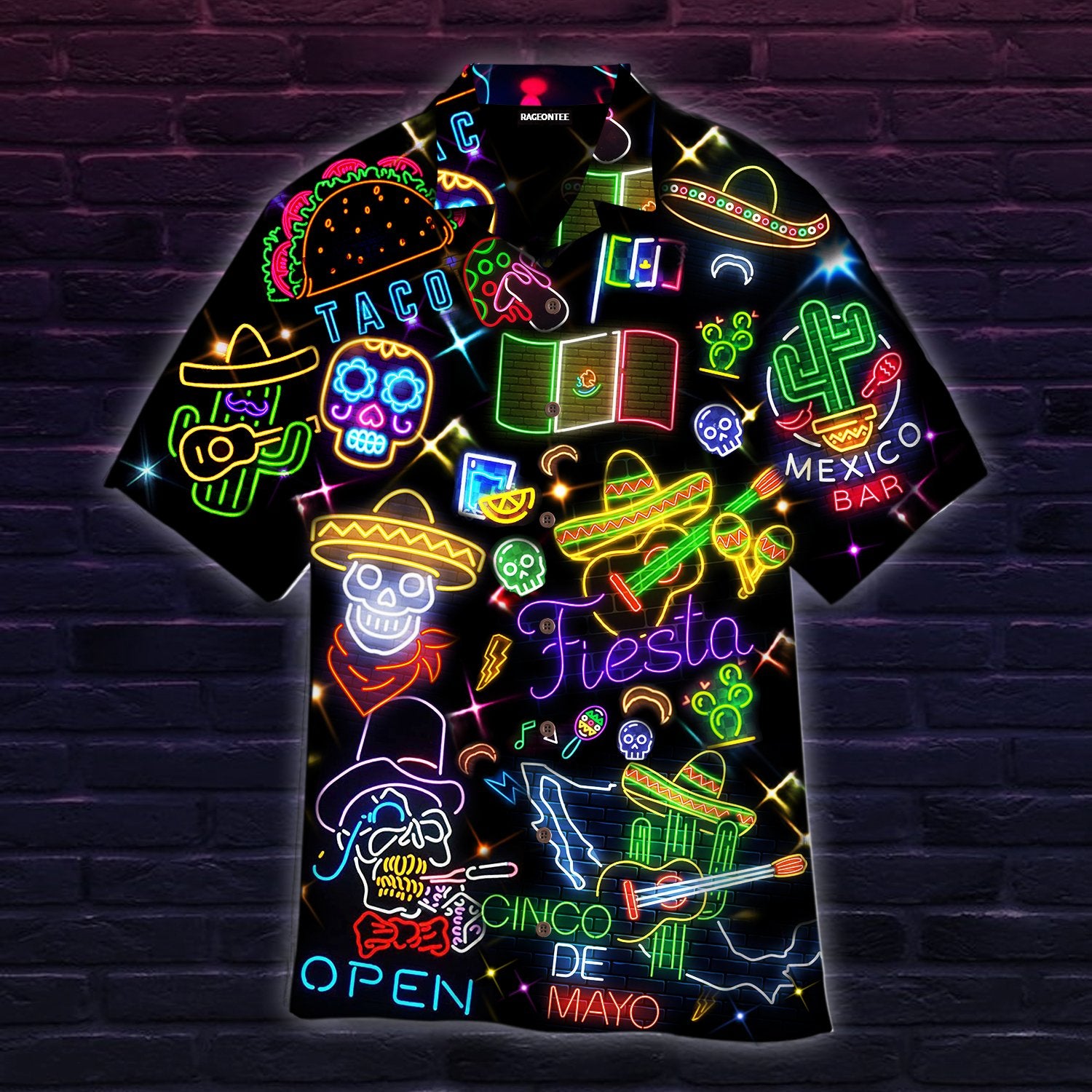 Mexico Neon Color Style Hawaii Shirt For Men Women Adult Ha15908