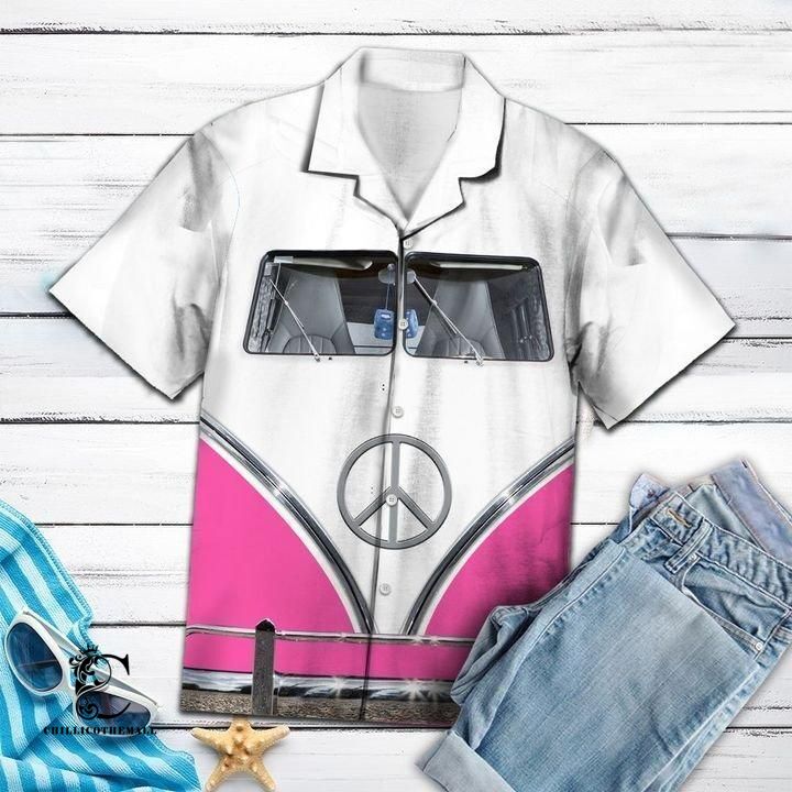 Beach Shirt Buy Pink Hippie Bus Hawaiian Shirt- Chillicothemall