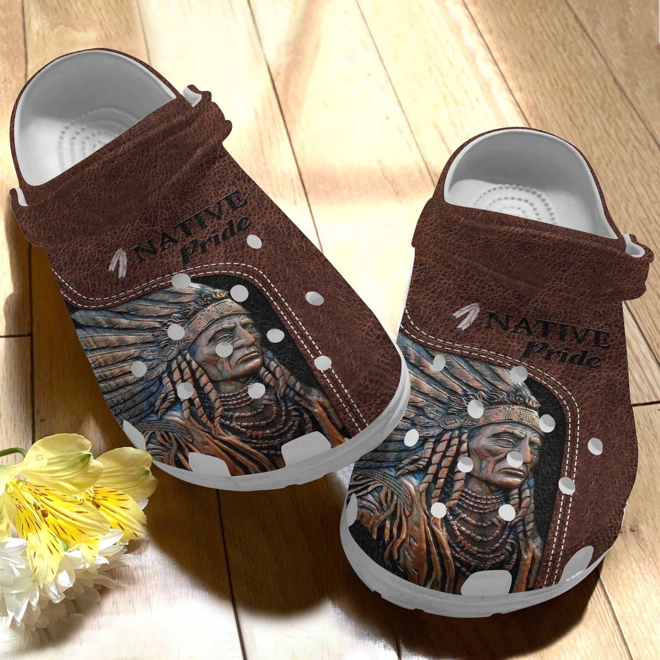 Native American Personalize Clog, Custom Name, Text, Fashion Style For Women, Men, Kid, Print 3D Native Pride Qr6