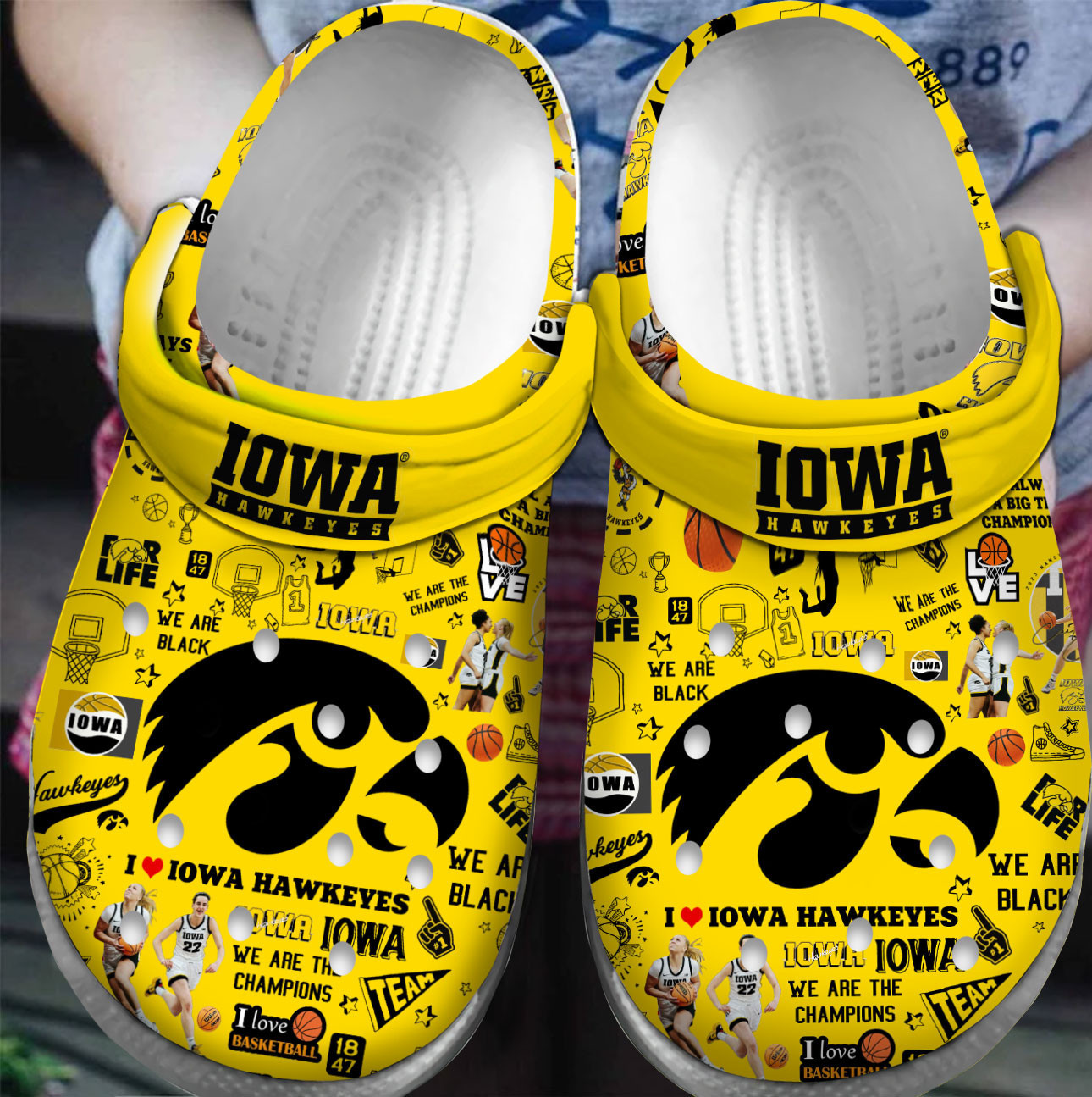 Premium Iowa Hawkeyes NCAA Sport Crocss Crocband Clogs Shoes For Men Women and Kids