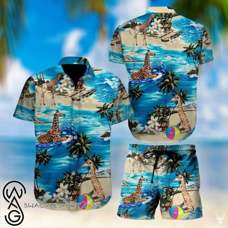 Beach hawaii giraffe hawaiian shirt – Maria