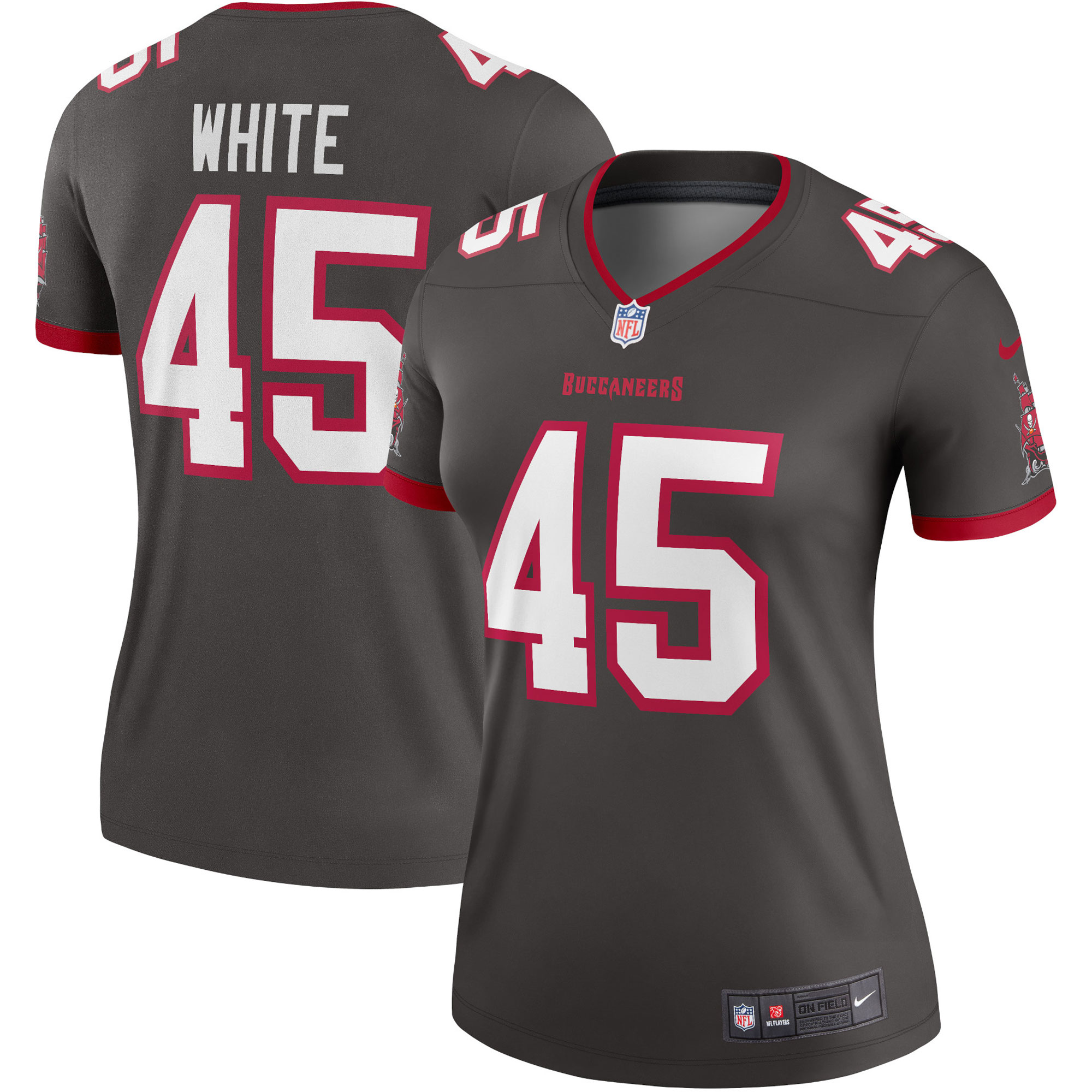 Women’s Tampa Bay Buccaneers Devin White Pewter Alternate Legend Jersey