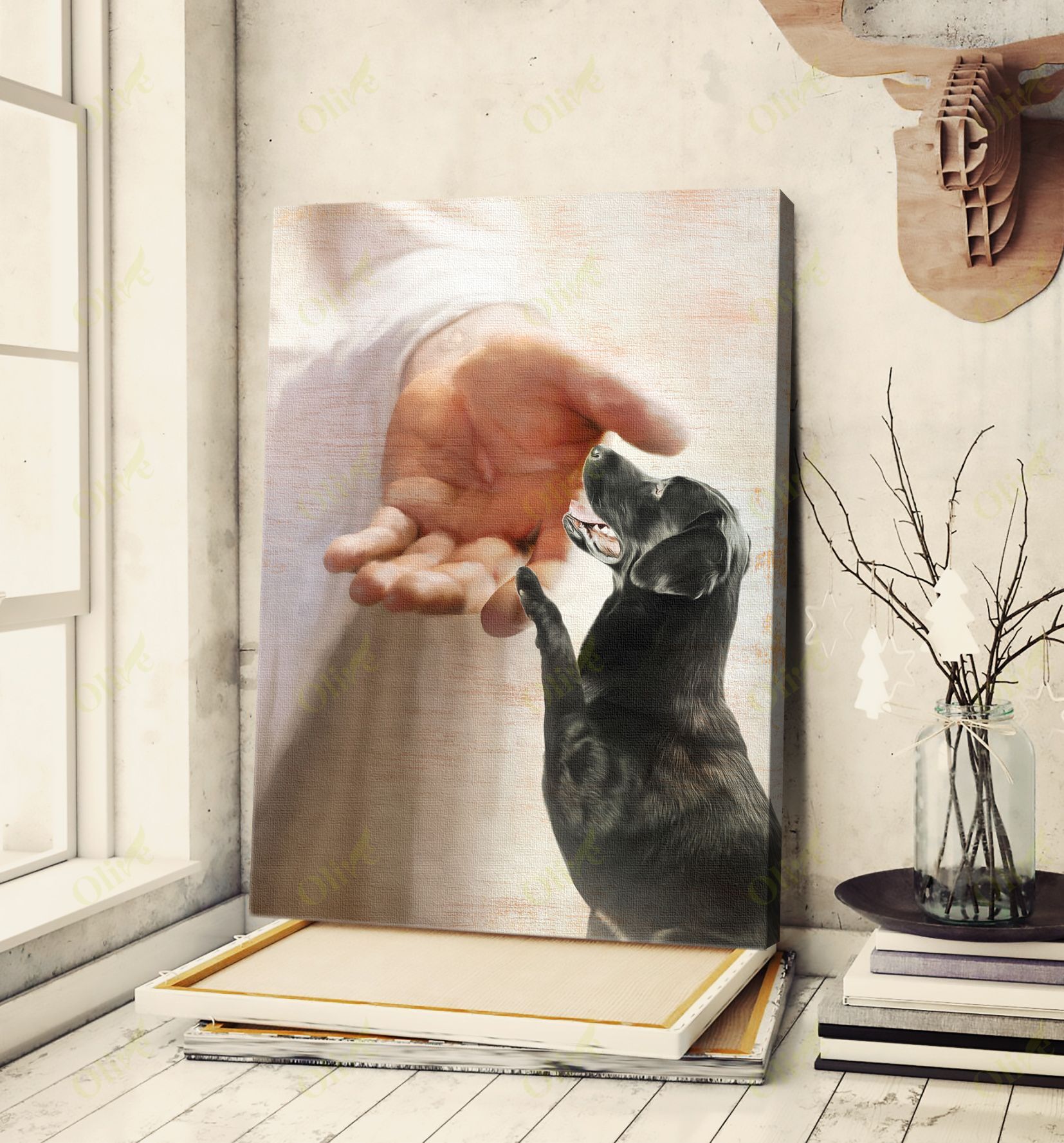 Black Labrador – Take My Hand Canvas And Poster | Wall Decor Visual Art