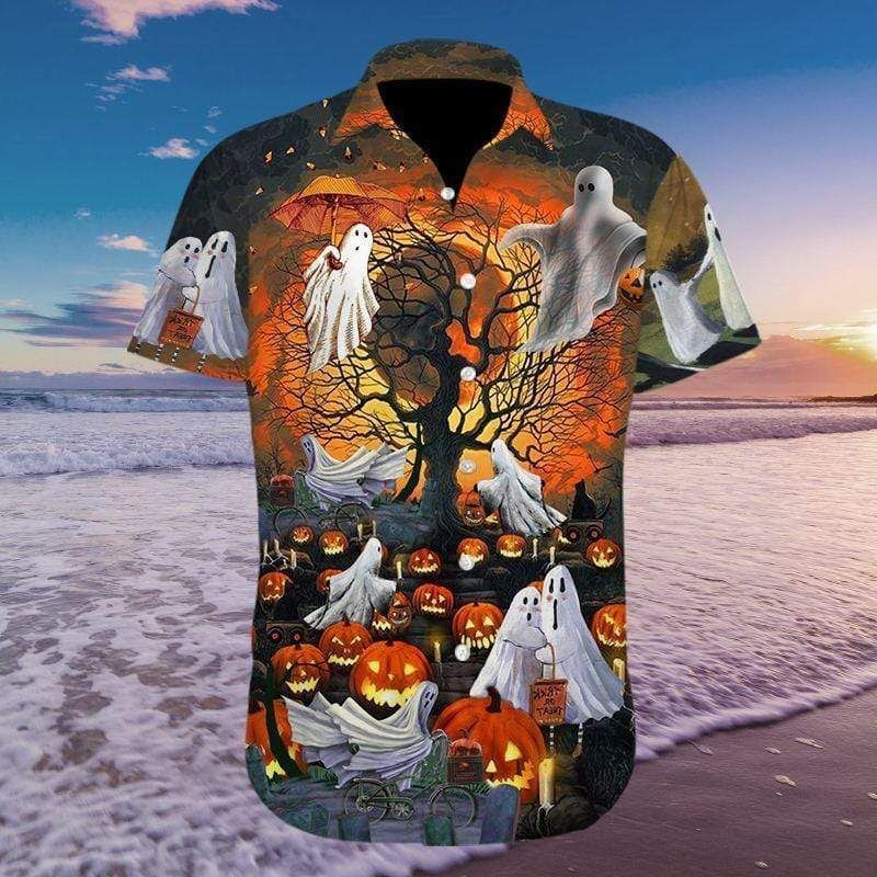 Get Here Halloween God Pumpkin Hawaii Aloha Shirts Ha11828