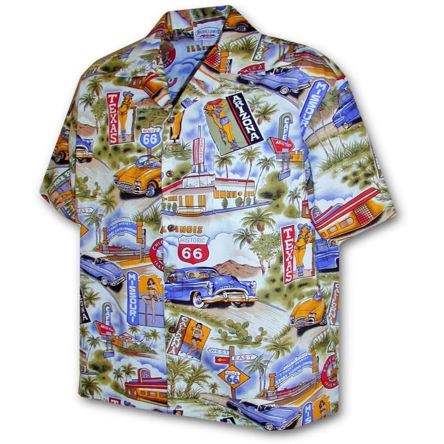 Scenic Route 66 Blue Hawaii Shirt Ha3173