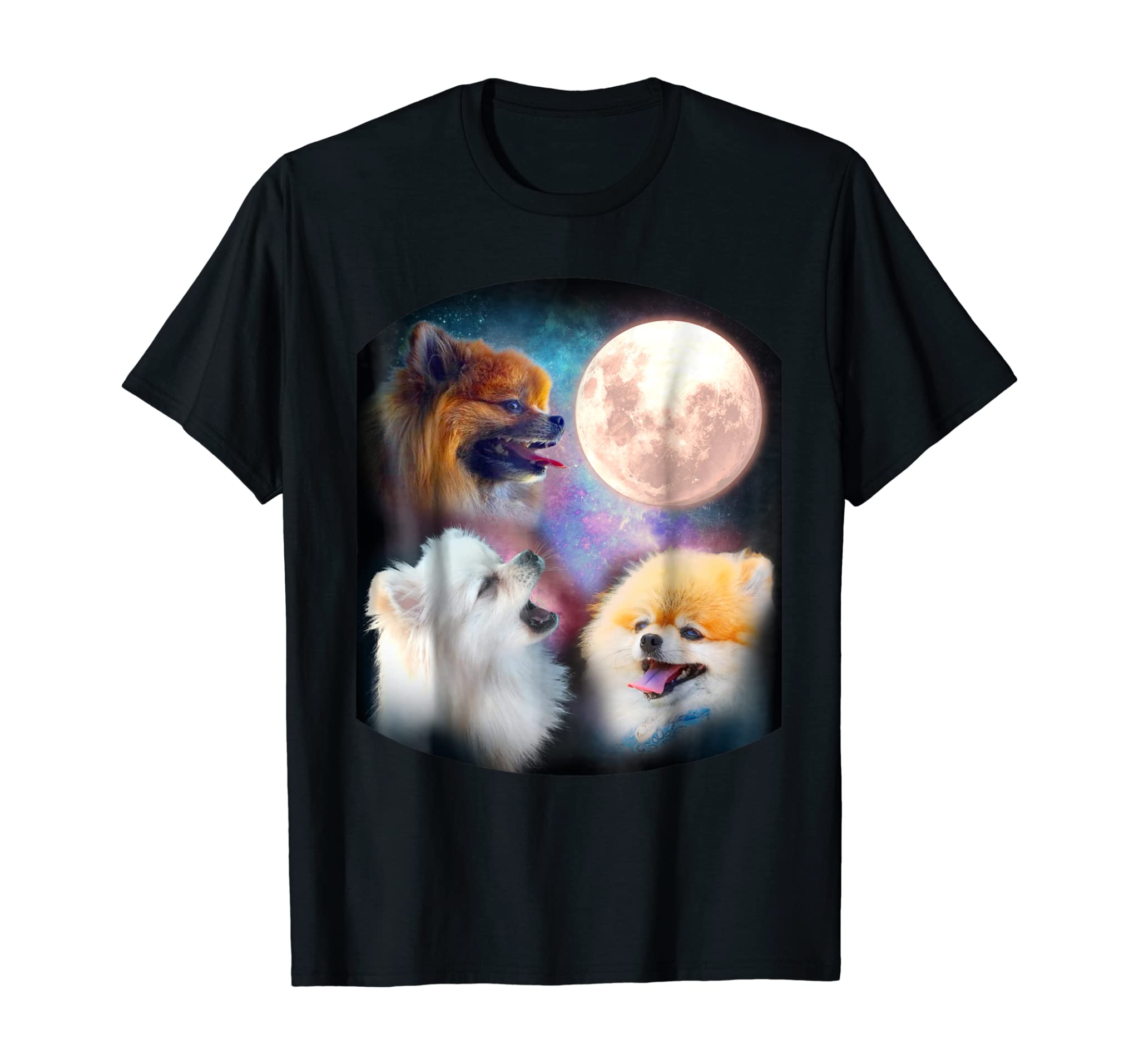 Pomeranian Dog T Shirt – Howling at Moon