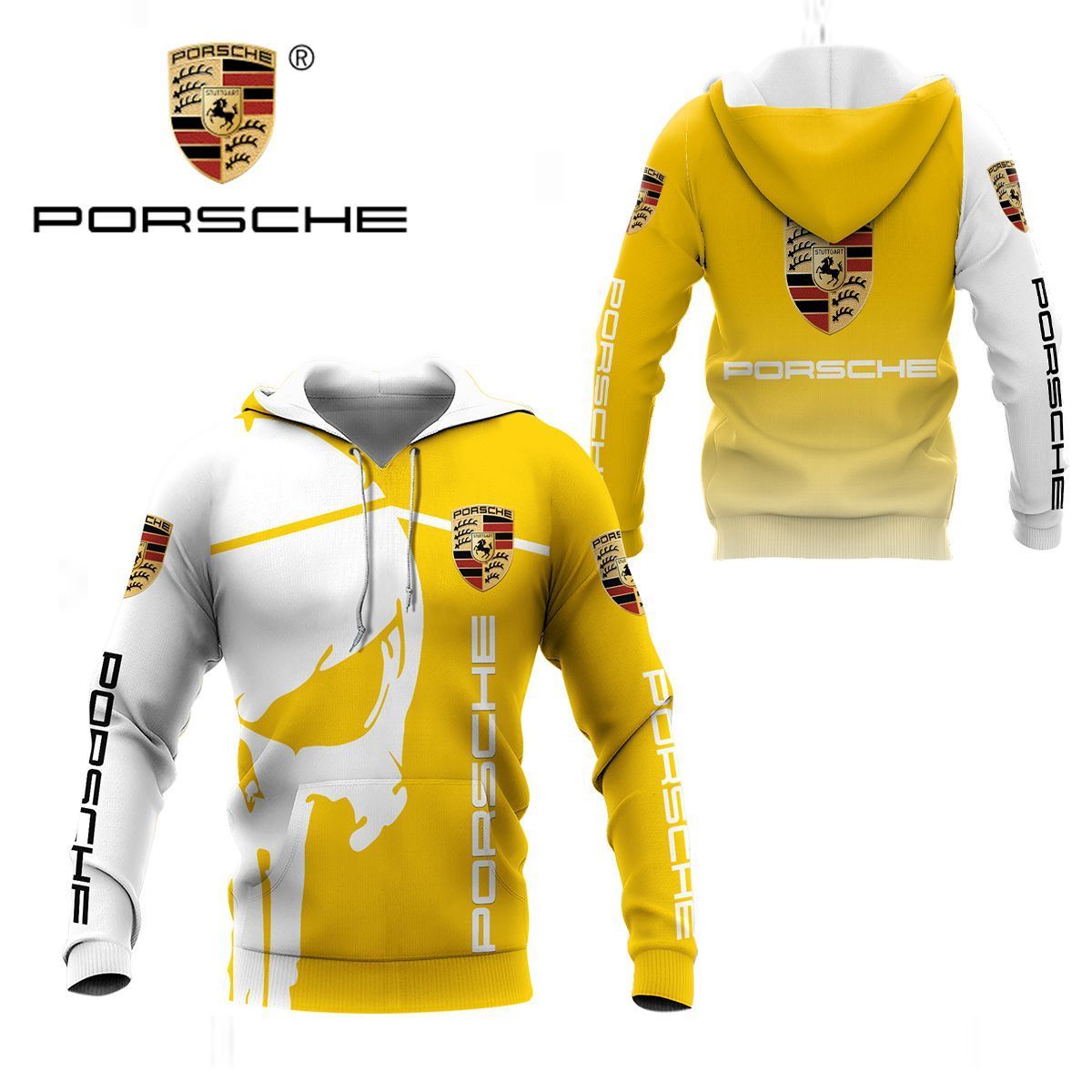 3D All Over Printed Porsche LPH-NH Shirts Ver 1 (Yellow)