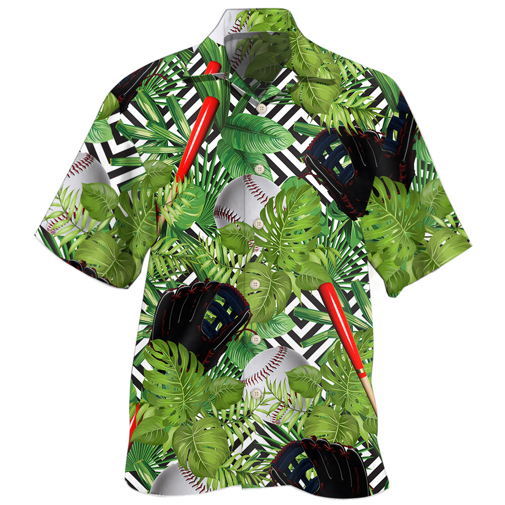 Softball Tropical Leaves Hawaii Shirt Ha107018