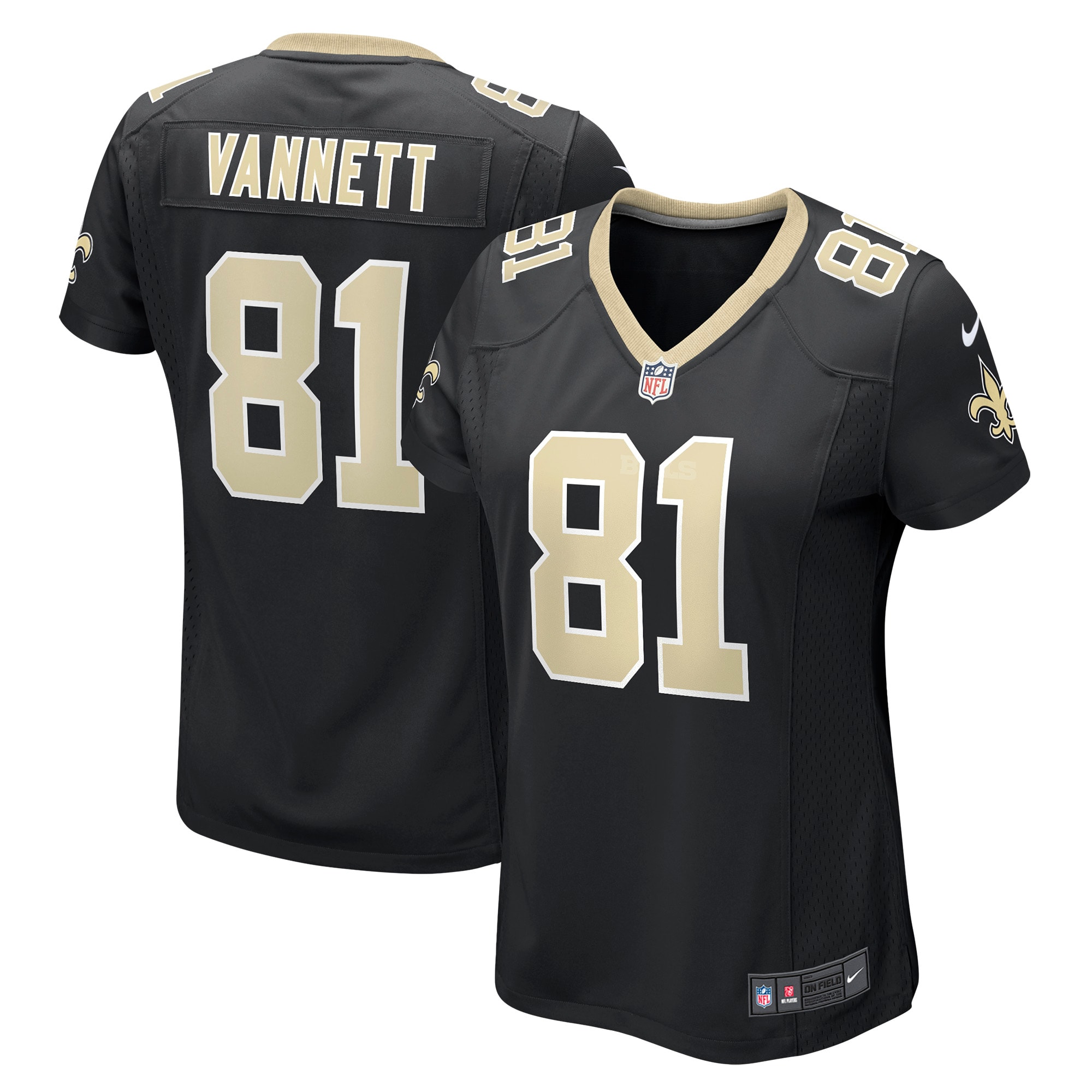 Nick Vannett New Orleans Saints Women's Game Jersey – Black