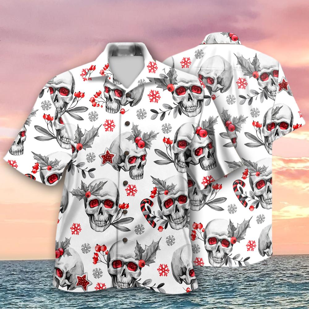 Snow Santa Claus Skull Hawaii Shirt For Men Women Ha71054