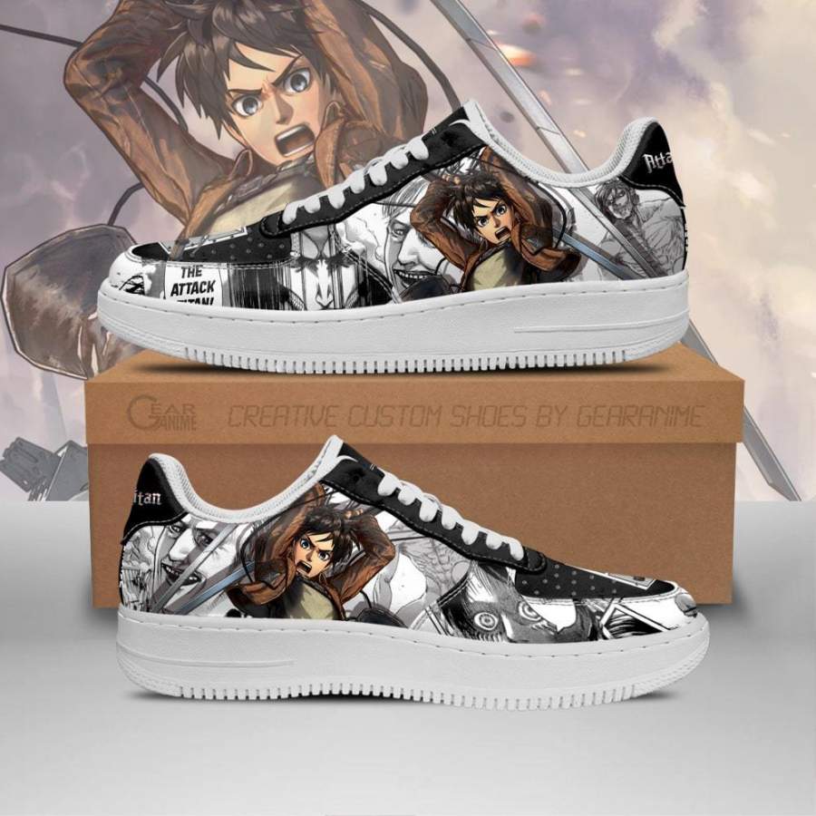 AOT Eren Air Sneakers Attack On Titan Anime Shoes Mixed Manga