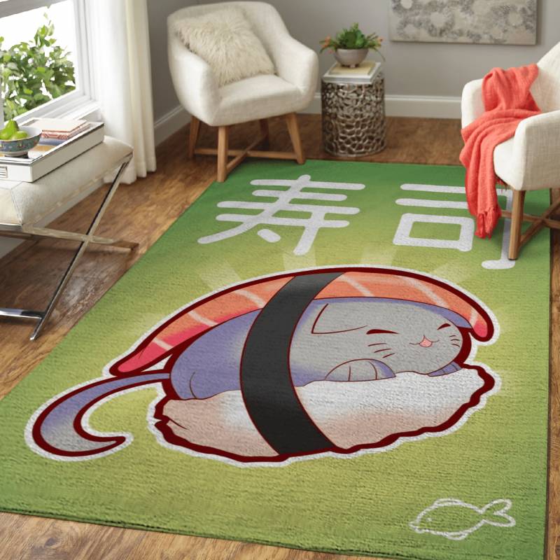 Sushi Anime Animal Cute Art Area Rug – Carpet