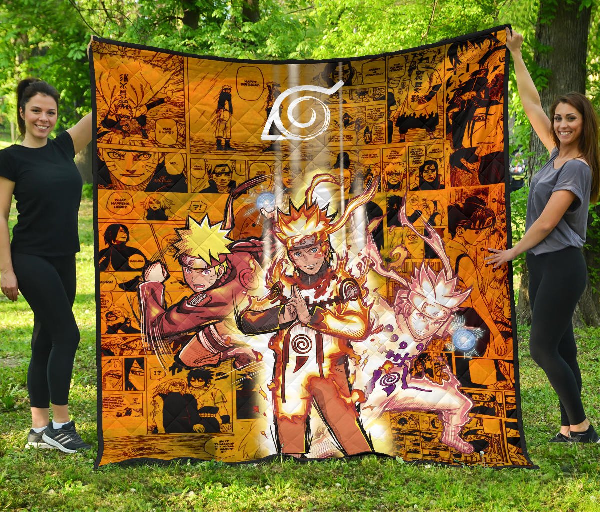 Naruto Anime Naruto Bijuu Mode Manga Background Premium Quilt Blanket