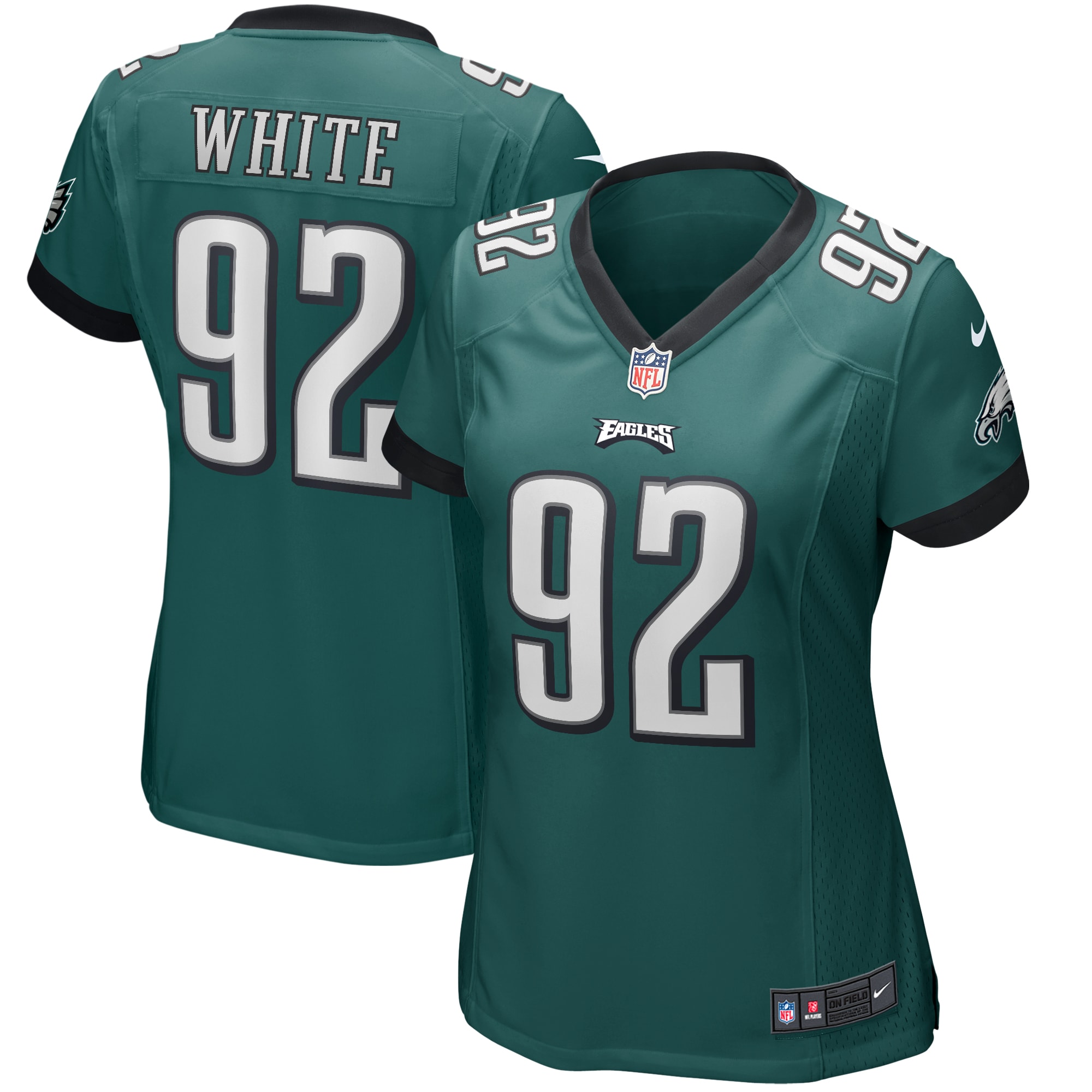 Women’s Philadelphia Eagles Reggie White Midnight Green Game Retired Player Jersey