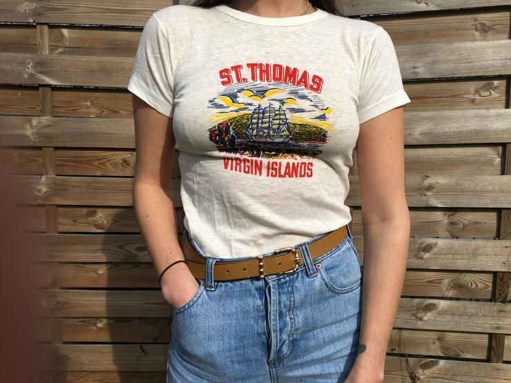 50S Deadstock Thin Vintage Souvenir From Saint Thomas Shirt